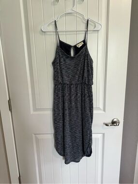 T.J.Maxx Heathered Black Gray Midi Dress